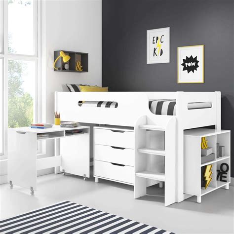 The wendy bunk bed accepts a uk standard size single. Dynamo White Midsleeper Bed - Mid Sleepers