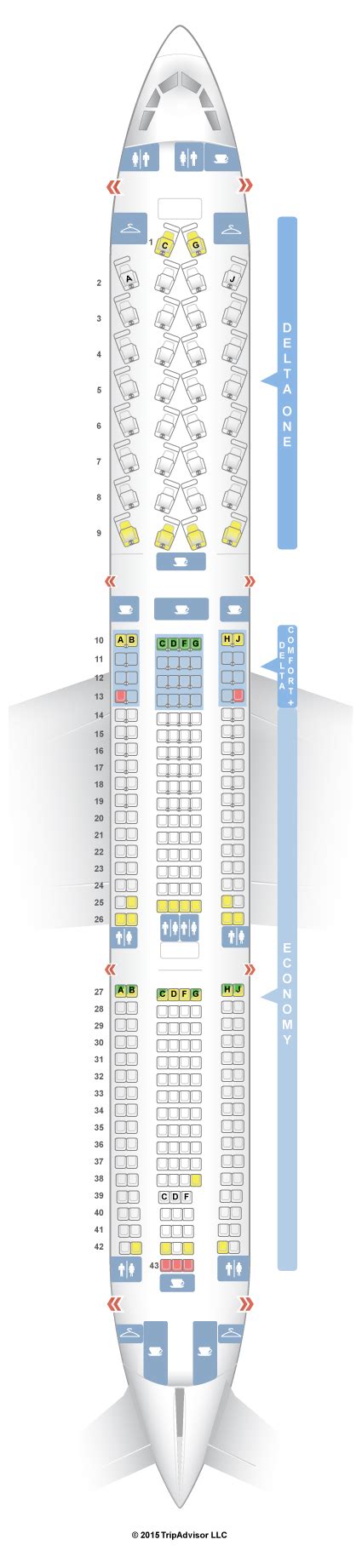Delta Airbus A330 300 Seating Map
