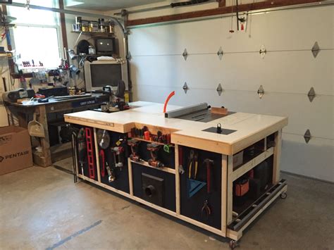 Rolling Workstation Table Saw Cabinet Or Call It My Work Island I