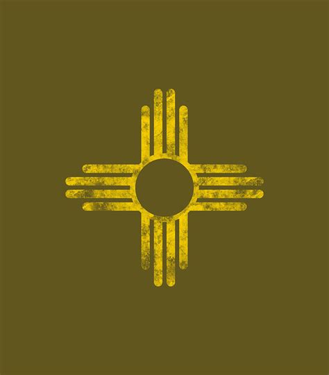 Vintage New Mexico Flag Yellow Zia Sun Symbol Digital Art By Eray