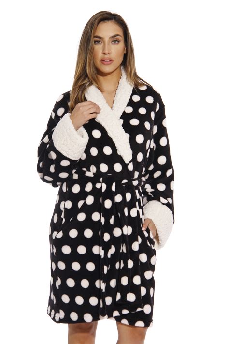 Just Love Just Love Polka Dot Kimono Robe Bath Robes For Women Black X Small Walmart