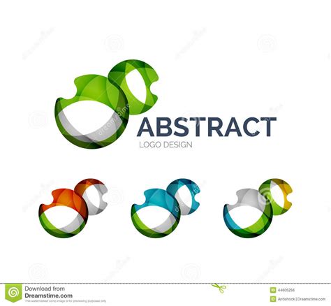 Abstract Bubbles Logo Design Made Of Color Pieces Stock Vector