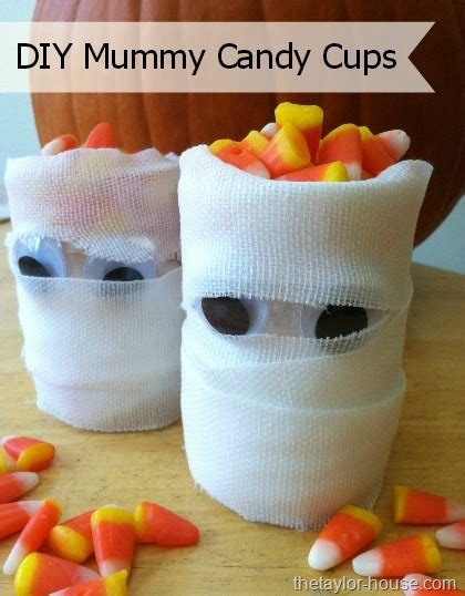 Halloween Crafts Diy Mummy Candy Cups The Taylor House