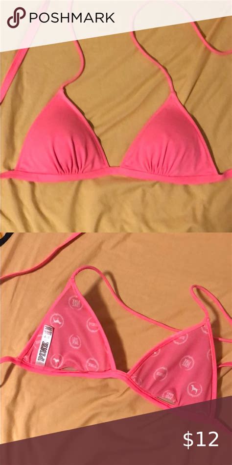 Neon Coral Bikini Top—pink In 2020 Coral Bikini Bikini Tops Neon Coral