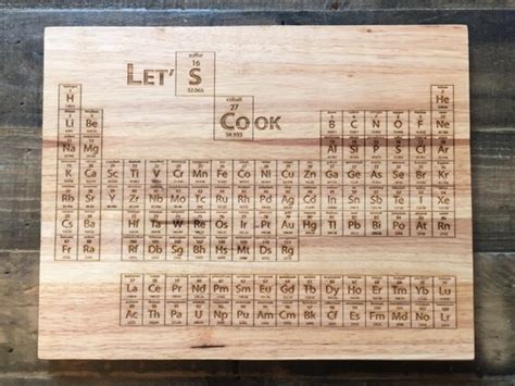 Breaking Bad Periodic Table Cutting Board Laser Engraved