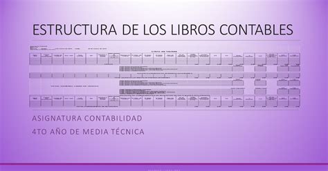 Profesor Luis Romero Estructura De Los Libros Contables