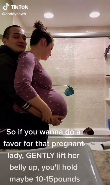 Dad Shows How He Eases Back Pain For His Nine Month Pregnant Wife And