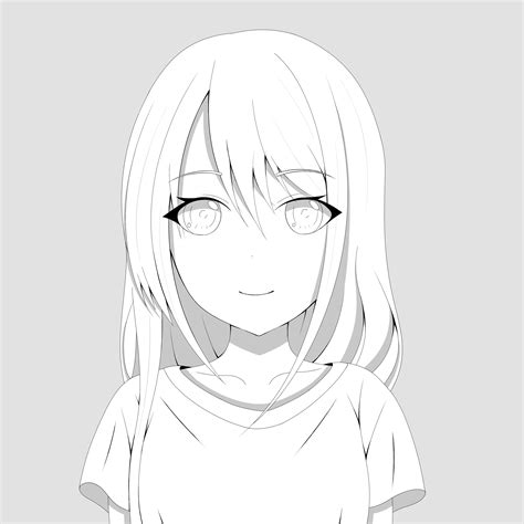 Blackwhite Anime Girl By Ghosyboid On Deviantart