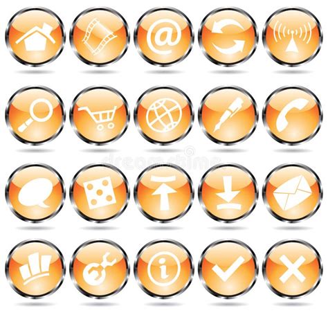 Round Orange Icons Stock Vector Illustration Of Home 9497366