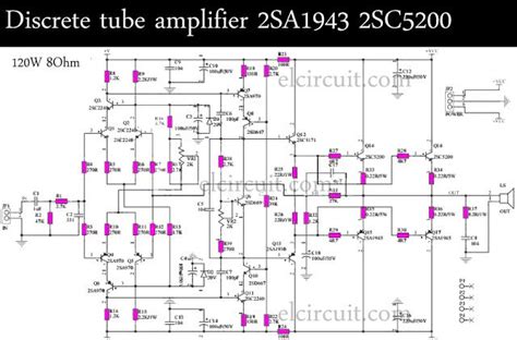 On schematic above is describe the 600 watt power amplifier circuit and the voltage input source is. Discrete Tube amplifier 2SA1943 2SC5200 | Circuit, Circuit ...