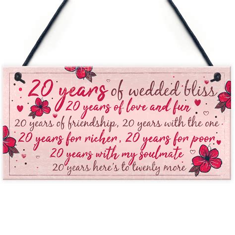 Plan a creative surprise anniversary gift for your husband this anniversary, to surprise and enthrall him. 20th Wedding Anniversary Card Gift For Husband Wife Twenty ...