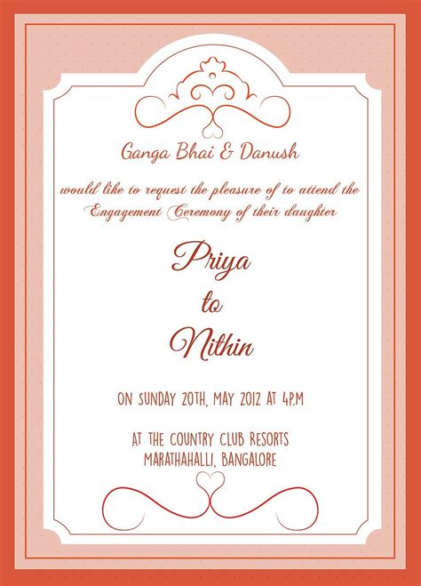 Indian Engagmentbetrothal Ceremony Invitation Wordings Wedding