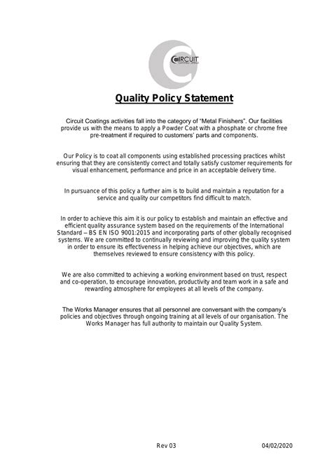 Quality Policy Statementpdf Docdroid