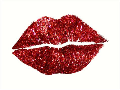 Red Glitter Lips Art Prints By Myheadisaprison Redbubble