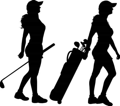 Silhouette Of A Lady Golfer Illustrations Royalty Free Vector Graphics