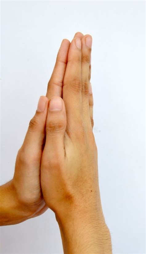 Demonstrating Hand Mudra Or A Yoga Postures Stock Photo Image Of