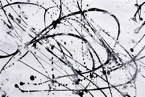 Abstract Expressionism Pattern Style Of Drip Painting Black An