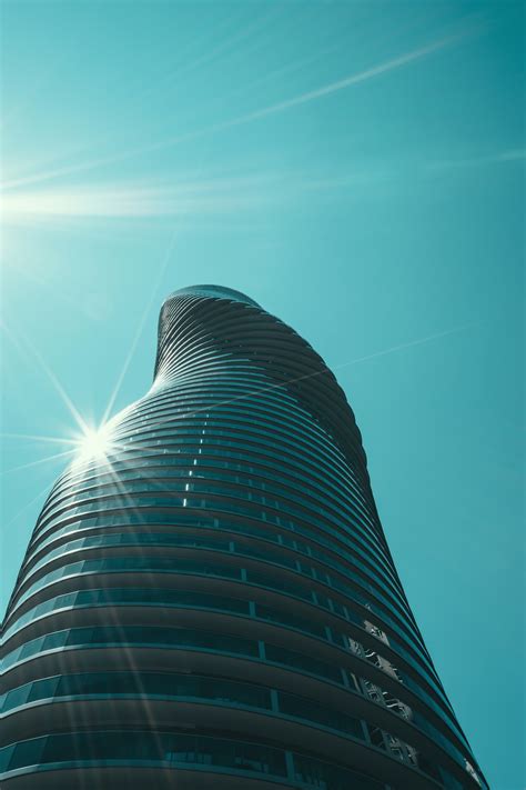 無料画像 地平線 建築 空 太陽光 波 ガラス 視点 建物 超高層ビル ライン 反射 タワー ランドマーク 青