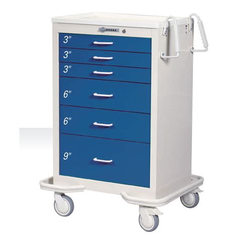 Alimed Standard Series 6 Drawer Anesthesia Cart Dark Blue Only