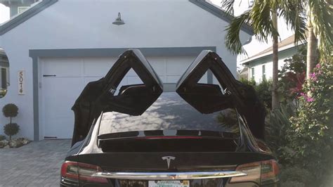 Opening And Closing Tesla Model X Falcon Wing Doors Youtube