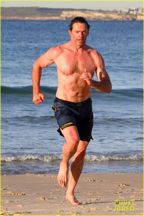 Hugh Jackman Showers Off His Shirtless Body After His Beach Workout Photo 4119624 Hugh