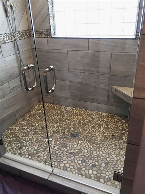 Bali Cloud Pebble Tile Stone Shower Floor Bathroom Remodel Shower
