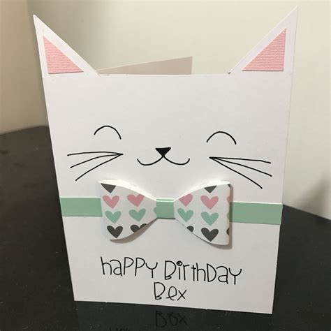 Birthday Card Cat Happy Birthday Cards Diy Cat Cards Handmade Cat