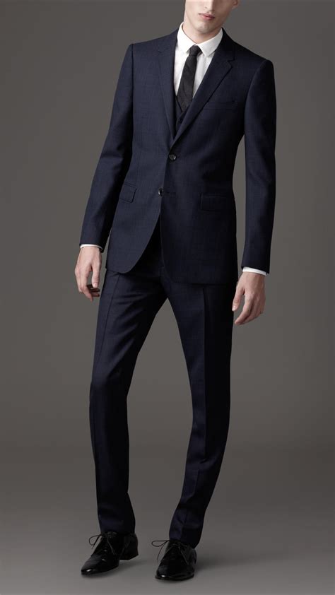 Traditionally, men's suits were constructed with a layer of. Burberry Slim Fit Virgin Wool Suit in Blue for Men - Lyst