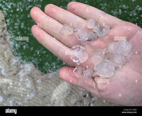 Huge Hail Stones Stock Photo Alamy