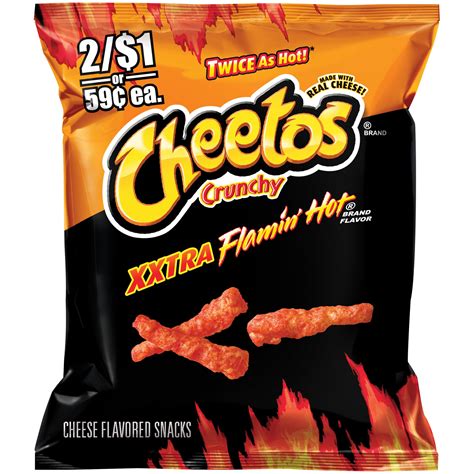 Cheetos Crunchy Xxtra Flamin Hot Cheese Flavored Snacks 113 Oz Bag