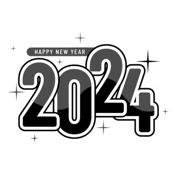 Negro Y Rosa 2024 Vector PNG dibujos 2024 Año Nuevo Negro Y Rosa PNG