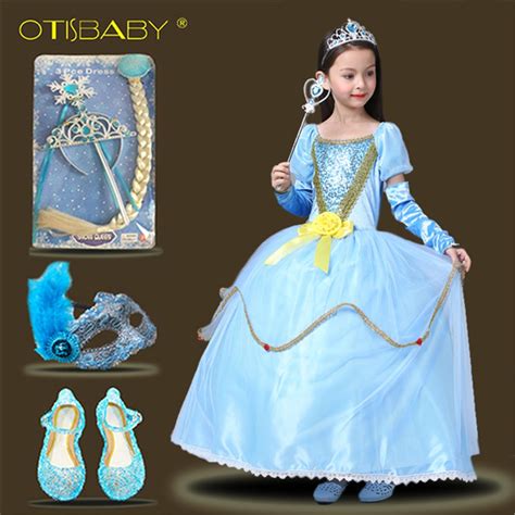 2018 Long Ball Gowns Children Role Play Costume Princess Cinderella