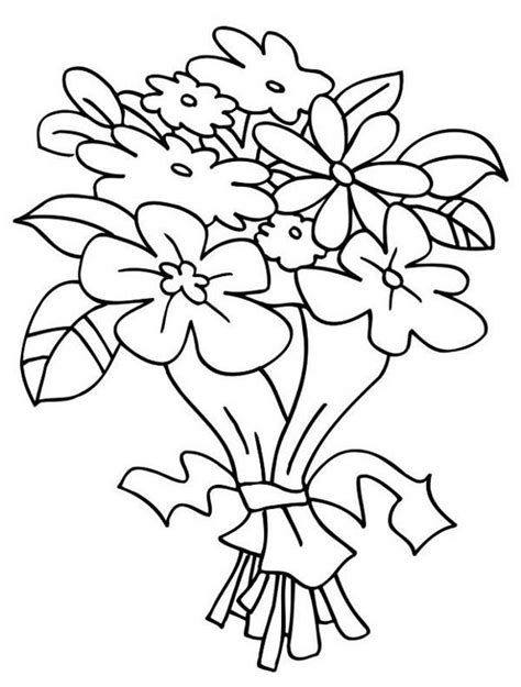 28 Beautiful Pics Flower Bouquet Coloring Page Bouquet Of Flowers