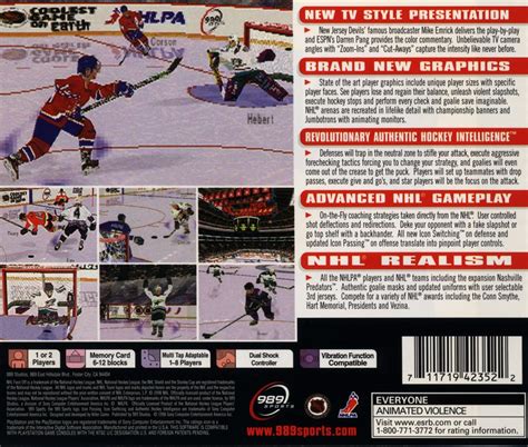 Nhl Faceoff 99 Cover Or Packaging Material Mobygames