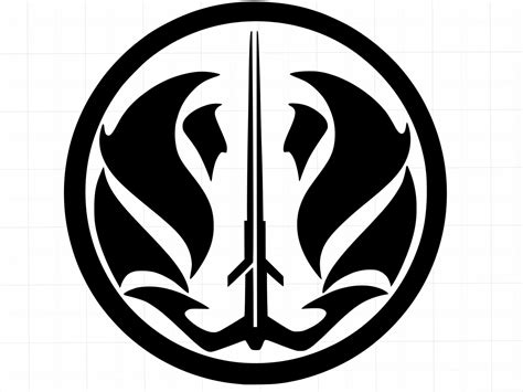 Star Wars Grey Jedi Vinyl Logo Etsy Denmark