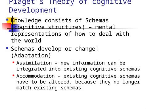 Ppt Piagets Theory Of Cognitive Development Knowledge Consists Of