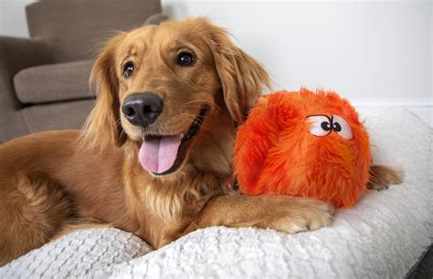 Godog Furballz With Chew Guard Technology Plush Squeaker Dog Toy Large