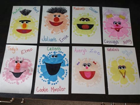 Sesame Street Footprint Art Toddler Art Sesame Street Crafts Baby