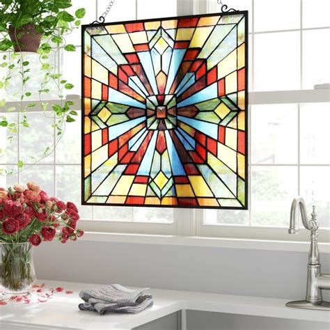 Stained Glass Window Panel Hanging Stained Glass Faux Stained Glass