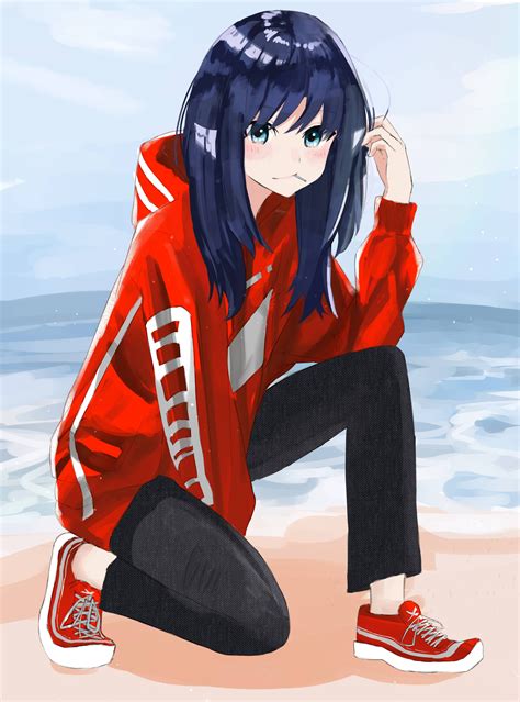 Hoodie Anime Girl Red Anime Wallpaper Hd