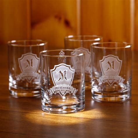 Engraved Whiskey Scotch Rocks Glasses Personalized Set Of 5 Etsy