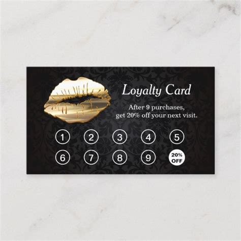 ✓ free for commercial use ✓ high quality images. Buy 9 Get 10th Discount 3D Gold Lips Loyalty Card | Zazzle ...