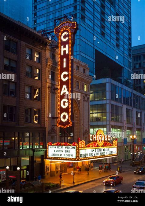 Chicago Marquee Of The Chicago Theatre Hi Res Stock Photography And