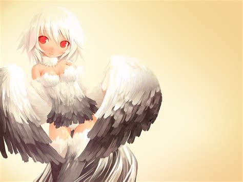 Anime Anime Girls Original Characters Red Eyes Wings
