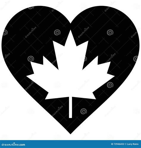 Maple Leaf Heart Stock Vector Illustration Of Canada 72946433
