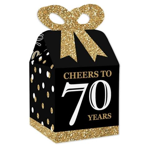 Adult 70th Birthday Gold Square Favor T Boxes Birthday Party