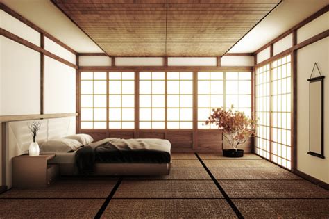 premium photo interior luxury modern japanese style bedroom mock up japanese style bedroom