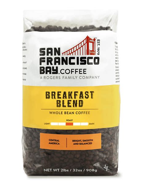 Sf Bay Coffee Breakfast Blend Whole Bean Coffee 2 Lb Bag 32 Oz