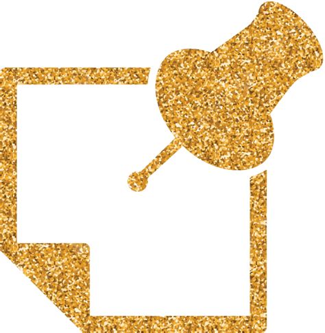 Gold Glitter Icon Sticky Note Paper Shimmer Yellow Vector Paper