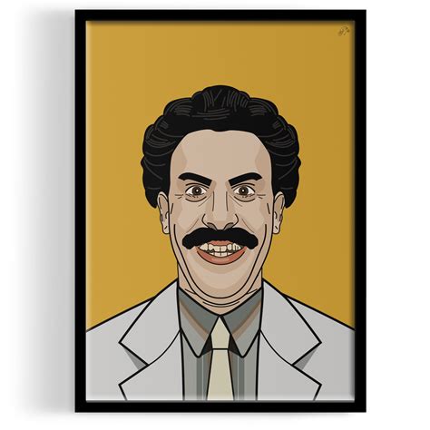 Inspired By Borat Portrait Art Print Tcrowe